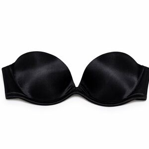 Wonderbra Strapless Push Up Bra Black 34B Silicone Grip Strip womans